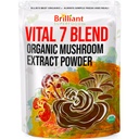 Ellie 's Best 7 Mushroom Powder Blend Supplement Organic 114 Servering høj potens Dobbelt Extraded Cordyceps, Reishi, Tyrkiet Tail, Chaga, Lions Mane - 4oz