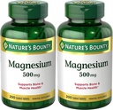 Nature 's Bounty Magnesium, Bone and Muscle Health, Tablets, 500 Mg, 200 Ct (pakke med 2)