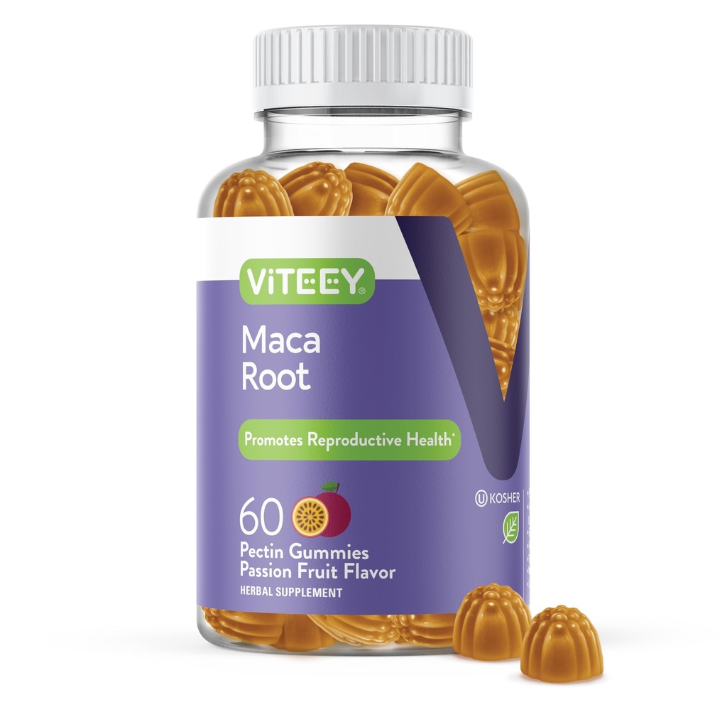 Viteey Black Maca Root Gummies - Drive, Passion & Energy Support - Black Maca Root for Men & Women - Vegan, Gluten Free - 60 Count