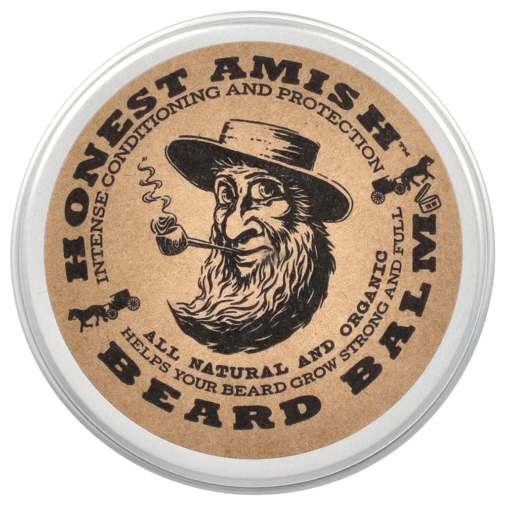Ærlig amish skæg Balm Leave-i Conditioner - Lavet med kun naturlige og økologiske ingredienser - 2 Ounce Tin
