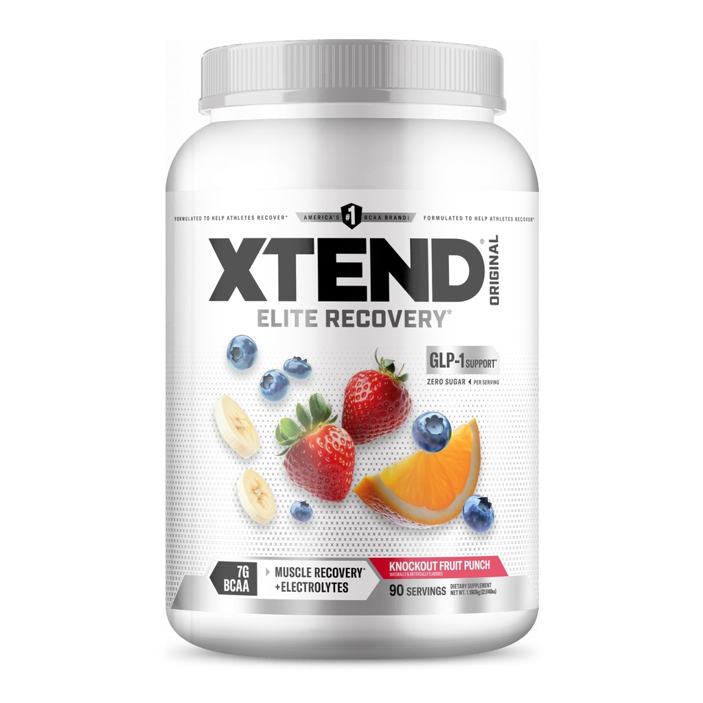 XTEND Original BCAA Powder Knockout Fruit Punch Shuch 124; Sugar Free Post Workout Muscle Recovery Drink med Amino Acids