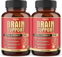 agobi 9in1 Brain Support Supplement - 2 pakker 60 Counts Blended Ashwagandha, Panax Ginseng, Gotu Kola, Ginkgo, Black Pepper & Mere - Nøjagtighed, fokus, hukommelse og energi produktion støtte