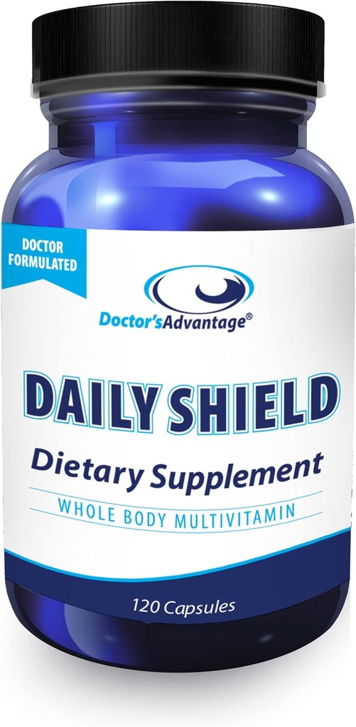 Doctor 's Advantage Daily Shield Multivitamin med Green Tea Extract & Bilberry Measures 124; 120 Non- GMO Capsule Antioxidant supplement til at bekæmpe gratis radical skader & Support immunsystem