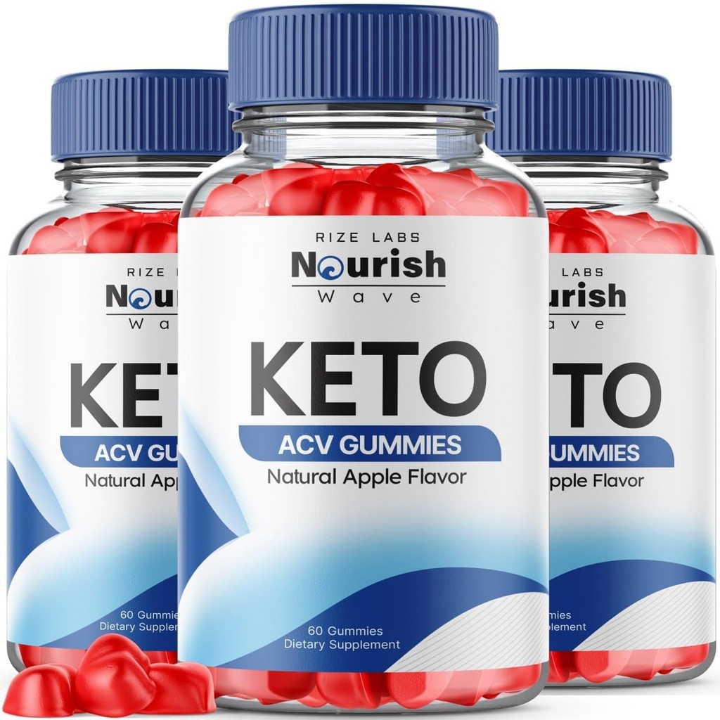 rize laboratorier - Nourish Wave Keto ACV Gummies Understøtter Advanced Weight Loss, for forbedret fordøjelse, Stamina og Endurance (180 Gummies)