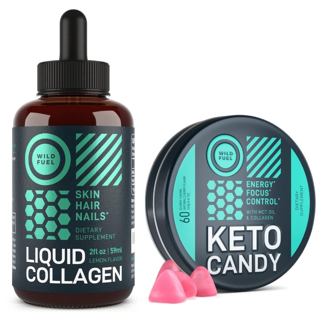 WILD FUEL Flydende Collagen og Keto Candy Beauty og Fitness Bundle