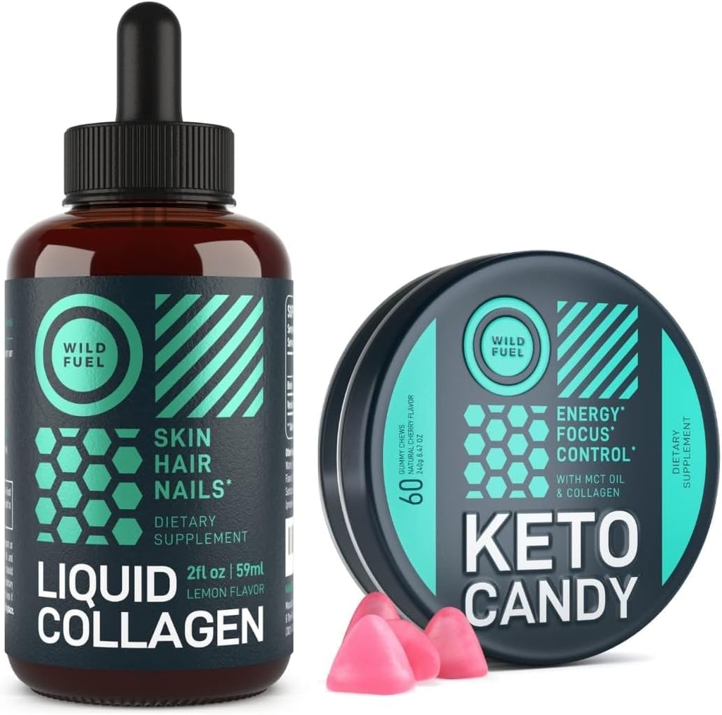 WILD FUEL Flydende Collagen og Keto Candy Beauty og Fitness Bundle