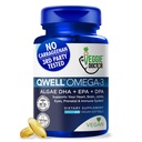 Vegan Omega 3 Supplement - Alger Omega 3 med DHA EPA DPA - Vegan kapsler fra Algal - Fish Oil Alternative - Plantbaserede Alger Oil Formel - Non-GMO, Carrageenan- Free, High Strength