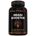 Vital Vitaminer Brain Kosttilskud med Bacopa Monnieri - for hukommelse og fokus - Nootrop Brain Booster - Coffeine- Gratis støtte til voksne & seniorer - Non- GMO, 30- Day Supply, 30 kapsler