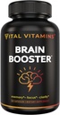 Vital Vitaminer Brain Kosttilskud med Bacopa Monnieri - for hukommelse og fokus - Nootrop Brain Booster - Coffeine- Gratis støtte til voksne & seniorer - Non- GMO, 30- Day Supply, 30 kapsler