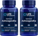 Life Extension Optimized Ashwagandha, 150 Veg Caps (Pack of 2) - Non- GMO, Gluten Free, Vegetariske Kapsler