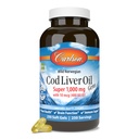 Carlson - Cod Lever Oil Gems, Super 1000 mg, 250 mg Omega- 3 s, 400 IE (10 mcg) Vitamin D3, Wild Caught Norwegian Arctic Cod Lever Oil, Nordic Fish Oil Capsules, 250 Softels
