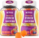 Fiber Gummies for voksne med Psyllium Husk, 7G (opløselig + uopløselig) Daglig Prebiotic Fiber med Inulin, FOS, Guar Gum, Multivitaminer til daglig fordøjelse, regularitet support, sukker fri, pakke med 2