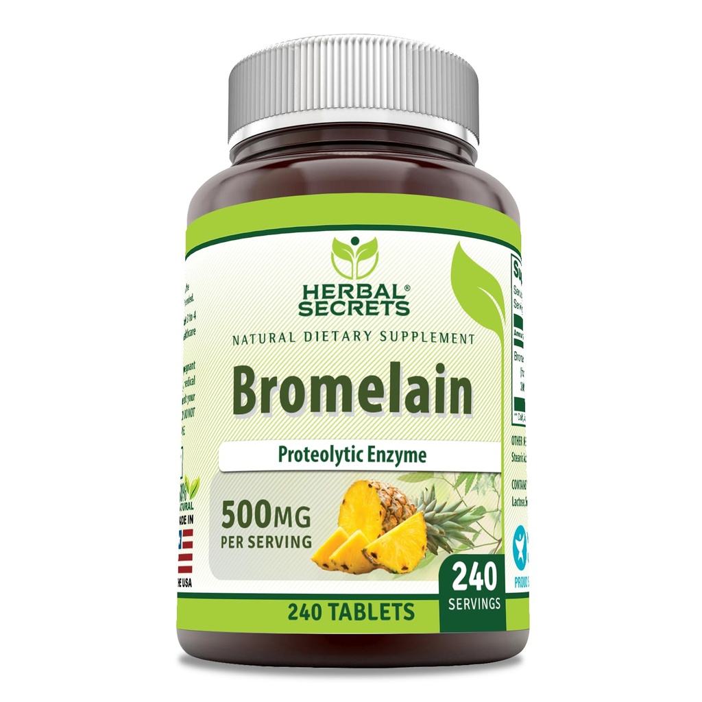 Urtehemmeligheder Bromelain Supplement 500 Mg Tablets Supplement Supplement 124; Non- GMO Note 124; Gluten Free