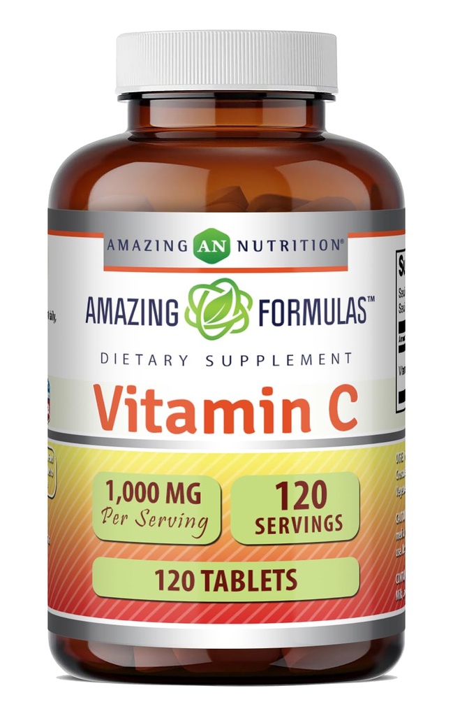 Amazing Formulas Vitamin C Supplement | 1000 Mg Per Serving | Tablets | Non-GMO | Gluten-Free | Made in USA (Pack of 1, 120 Count)