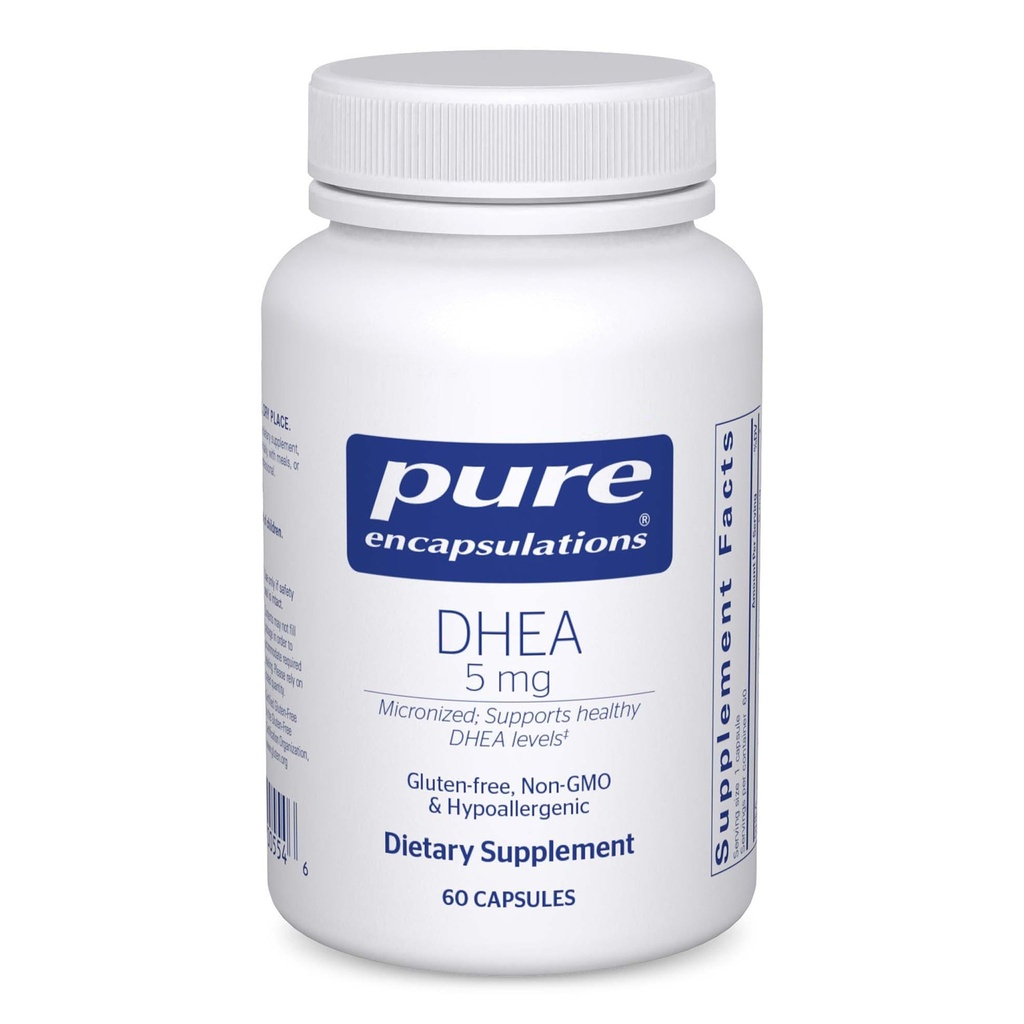 Ren indkapsling DHEA 5 mg - immunforsvar og Hormon Balance * - Mikroniseret DHEA - Gluten Free & Vegan - 60 kapsler