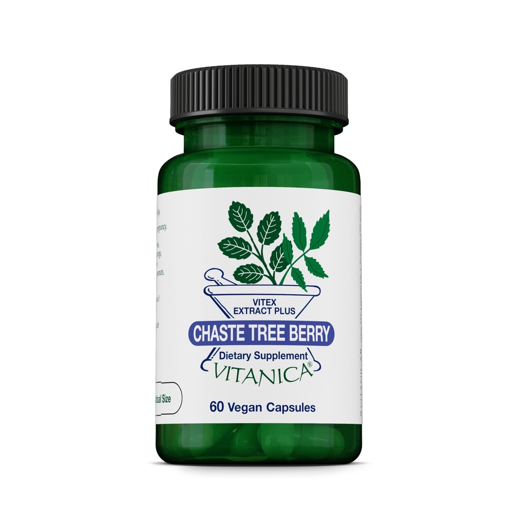 Vitanica, Chaste Tree Berry, Vitex Extract Plus, Vegan, 60 kapsler