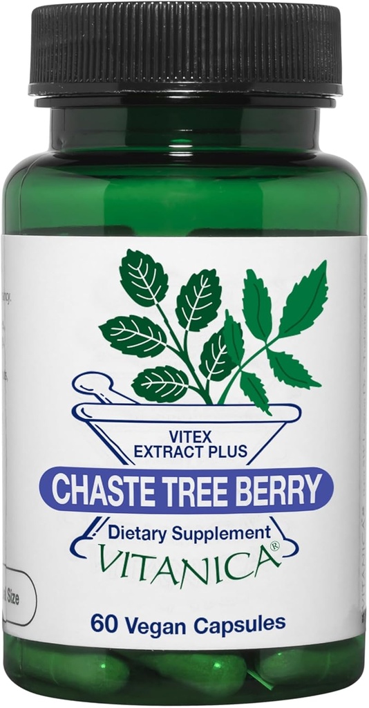 Vitanica, Chaste Tree Berry, Vitex Extract Plus, Vegan, 60 kapsler