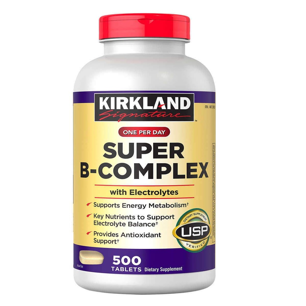 Kirkland Signature Super B- Complex med Electrolytes, 500 tabletter (2 Pack)