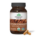ORGANISK INDIA Ceylon Cinnamon Supplement - Organic Cylon Cinnamon Capsules, Cinnamon Pills Herbal supplement, Support Fordøjelse, Kilde til antioxidanter, USDA Organic, Vegan, Gluten- Free - 90 Kapsler