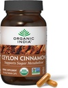 ORGANISK INDIA Ceylon Cinnamon Supplement - Organic Cylon Cinnamon Capsules, Cinnamon Pills Herbal supplement, Support Fordøjelse, Kilde til antioxidanter, USDA Organic, Vegan, Gluten- Free - 90 Kapsler