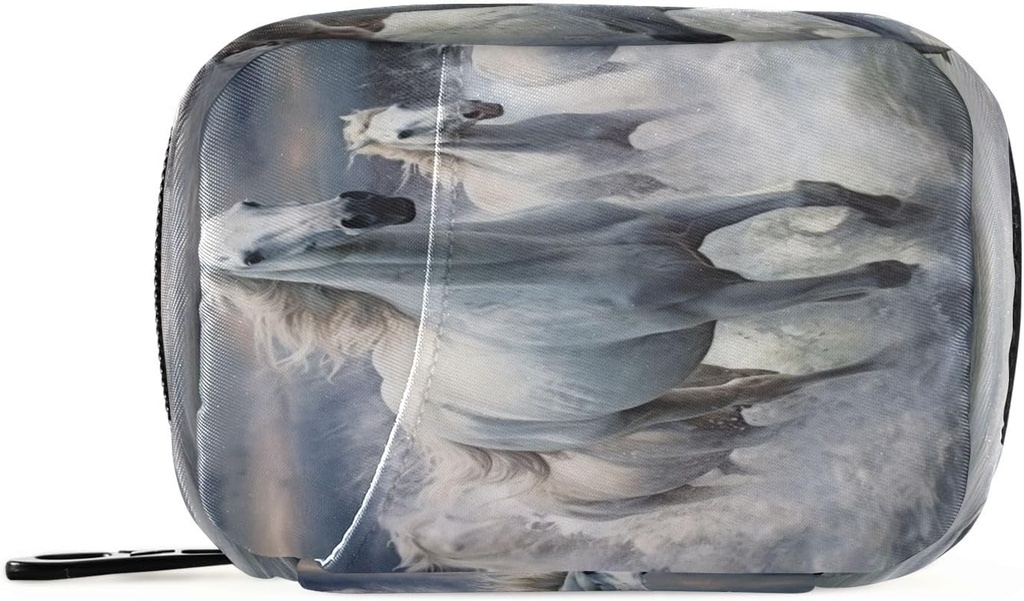 Horse Pill Organizer sag Portable Weekly Daily Pill Case Bag Organizer med lynlås til kosttilskud Medicin Rejser Familie virksomhed