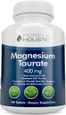 Magnesium Taurat 400mg Tablets - Chelated Magnesium med Taurine og Coenzym B6 - Høj Absorption Complex til hjerte-kar-sundhed, muskel og nerve funktion - 240 Vegan Tablets