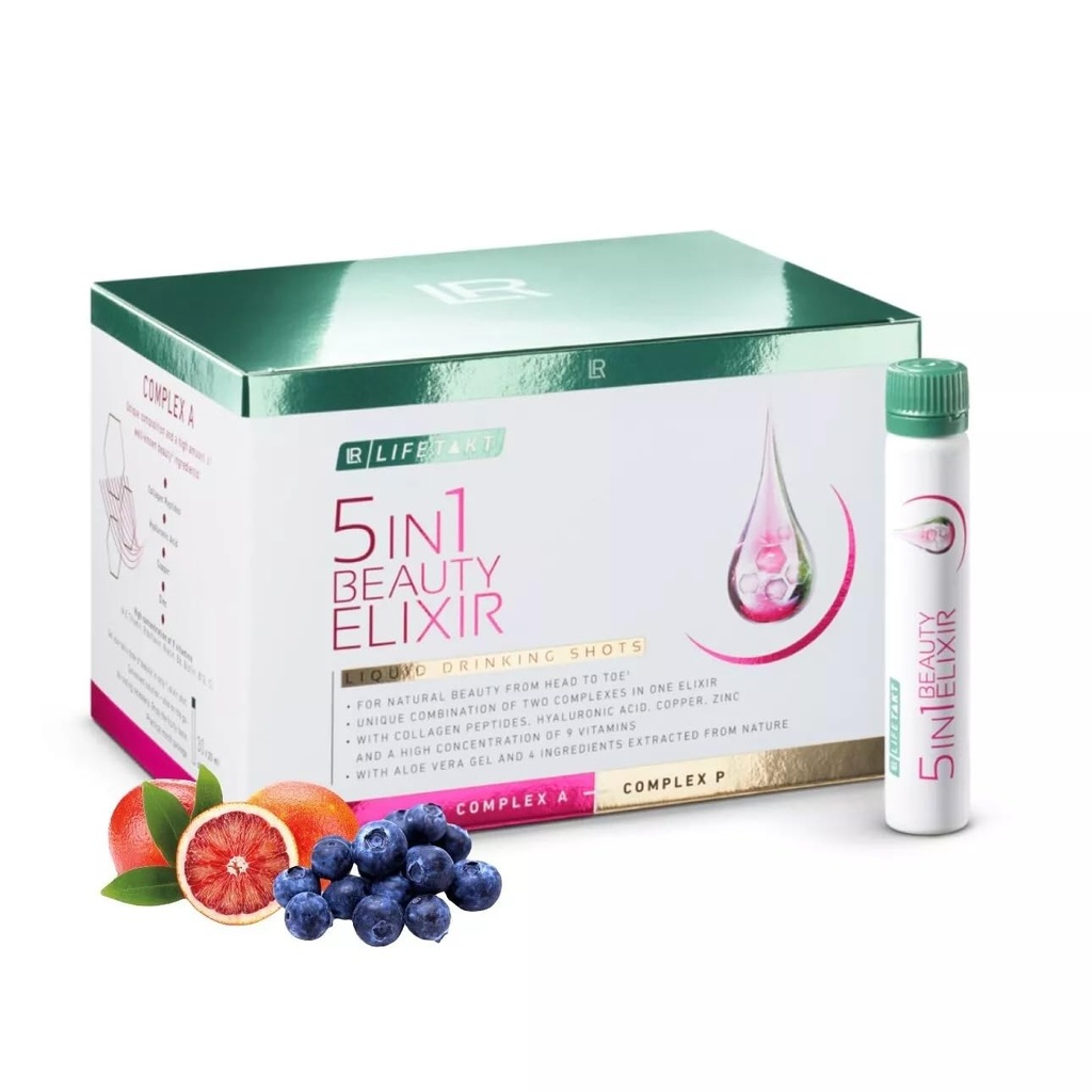 LR Sundhed & Skønhed Lifetakt Skønhed Elixir 5 i 1 Kvinder Skin Nails Sundhed med Collagen 30x25 ml