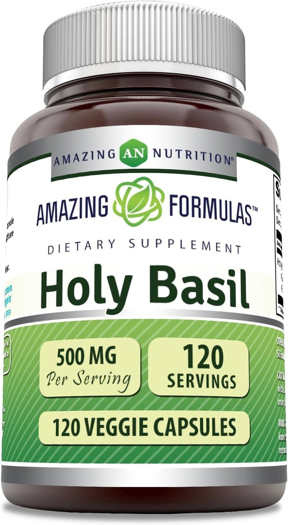Amazing Formulas Holy Basilikum Extract 4: 1 Supplements124; 500 Mg Per Serving Measures 124; 120 Capsules Measures 124; Non- GMO Measures 124; Gluten Free Measures 124; Made in USA