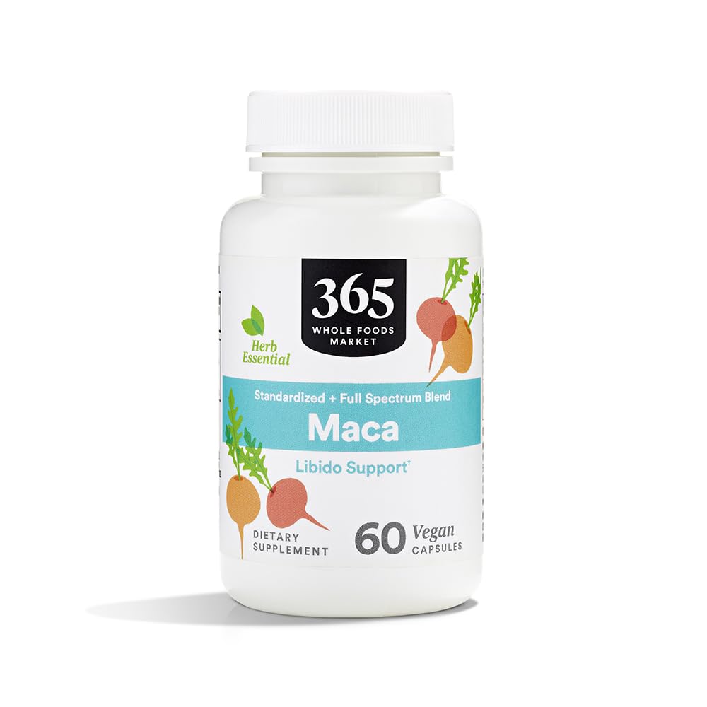365 af Whole Foods Market, Maca Standardized + Fuld Spectrum Blend, Libido Support, Vegan Kapsler, 60 Greve