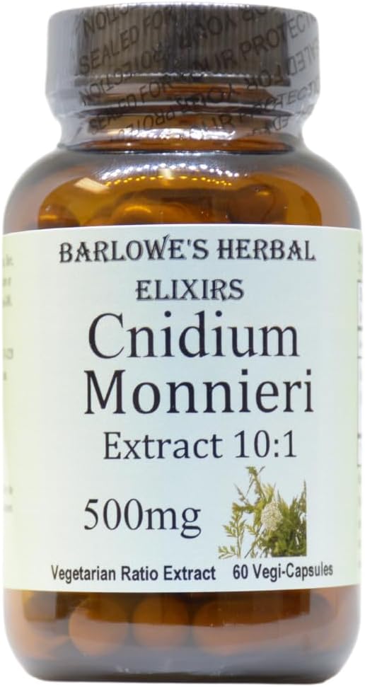 Barlowe 's Herbal Elixirs Cnidium Monnieri Supplement 124; 10: 1 Uddrag 124; 500mg Per Capsule; 124; 60 Vegan Capsules; 124; Stearate- Free, Gluten- Free, Pure Formel i glasflasker