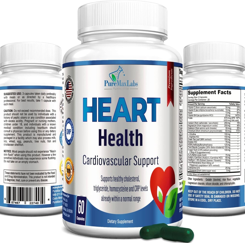 Heart Health supplement - Understøtter hjerte sundhed - 60 kapsler