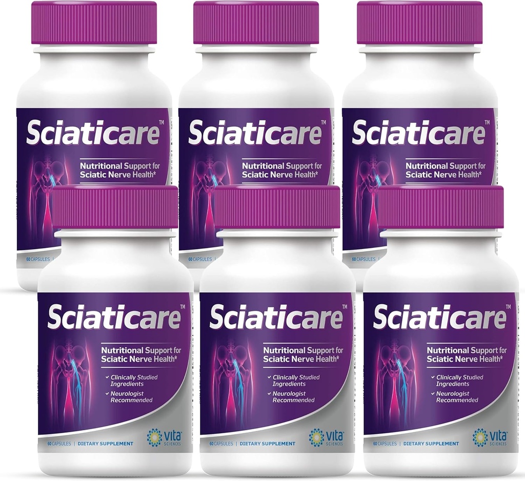 Vita Sciaticare Nerve Southing Supplement vitaminer med naturlige R- ALA form 40X Styrke, IKKE Synthetic Alpha Lipoic Acid (ALA) - Lower Lumbar Sciatic, Hip, Tugh, Leg, Foot