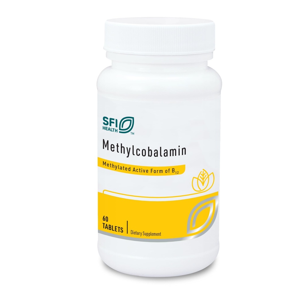 Klaire Labs SFI Health Methylcobalamin Lozenges - 5000 mikrogram Vitamin B12 til kognitiv & cardiovaskulær support, Hypoallergen & Natural Cherry Flavor (60 hurtige opløselige tabletter)
