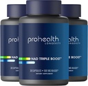 ProHealth NAD Triple Boost. 3X NAD + Optimizer. Doctor Formulated, Extra Strength Supplement, omfatter 500mg Niagen Nicotinamid Riboside NR (Den aktive ingrediens i NMN) 30 Servering (3 Pack)
