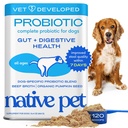 Indfødt Pet Probiotika til hunde - Hundeprobiotika pulver til fordøjelsessygdomme, Gut Support, & immunboost - Vet- Formuleret pulver til maksimal potens med fordøjelsesenzymer & Prebiotika - 120 Scoops