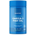 OMAPRE Fish Oil Kosttilskud med Omega 3 Fedtsyrer (1 flaske, 120 Softgel) - High EPA, DHA, & IFOS Fish Oil Pills Support Heart & Joint Health - Burpless Fish Oil Promotions Brain Function