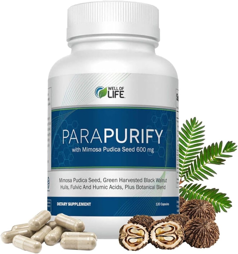 ParaPurihy- 120 Kapsler: Digestive Health Support Inkluderer Mimosa Pudica Black Walnut Supreme Nutrition- Organic Formel, Non- GMO All- Natural Herbal Blend for Optimal Gut Health