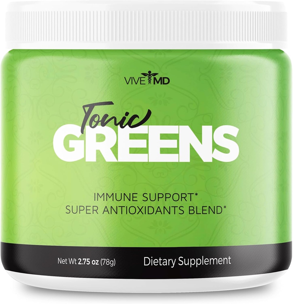 Tonic Green Powder Vitamin Boost tillæg Officiel Formel - Natural Green Blend Energy Supplement Extra Strength - BCAA L- Glutamin Vitamin B6, Revolutionary Energy Fix Solution Anmeldelser (1 pakke)