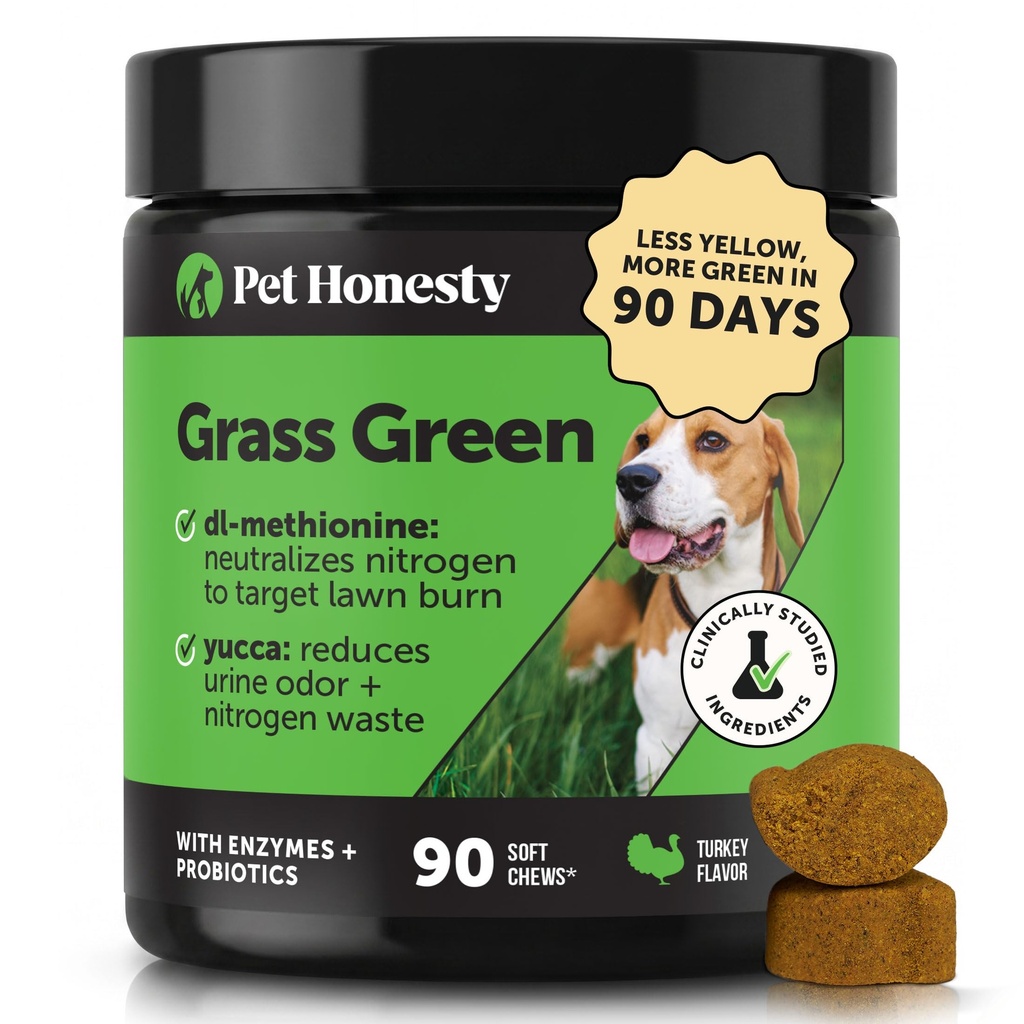 Græs Green Dog Chews - Urin Neutralizer til græsplæne, Hund Pee Grass Hjælper Yard Stay Green Addressing Burn Spots med Probiotika & Enzymes (Tyrkiet)