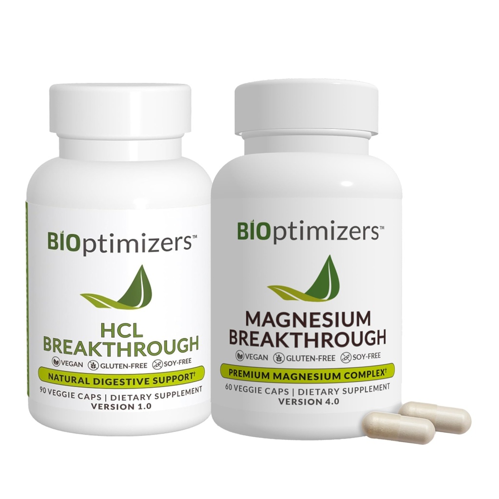 BiOptimizer - Magnesium breakthrough (60 kapsler) og HCL breakthrough (90 kapsler) Supplement bundle