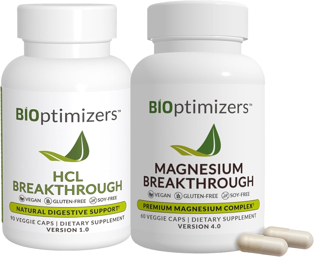 BiOptimizer - Magnesium breakthrough (60 kapsler) og HCL breakthrough (90 kapsler) Supplement bundle