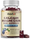 Calcium Magnesium Zinkgummier til kvinder, Chewable Calcium Supplement 1000 mg vitamin D3 & K2, Bone & Nerve sundhed, muskelfunktion, immunforsvar & stress Relief, blåbær flavor, 60 Ct