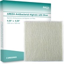 Areza Sølv Calcium Alginate Antibakterielle Sår Dressing Pads - Steril, Non- Stick, Meget Absorbent; for Sår Drainage & Infektion Risiko (4.25 ″ × 4.25 ″, 5-Pack per Box), 1 Box