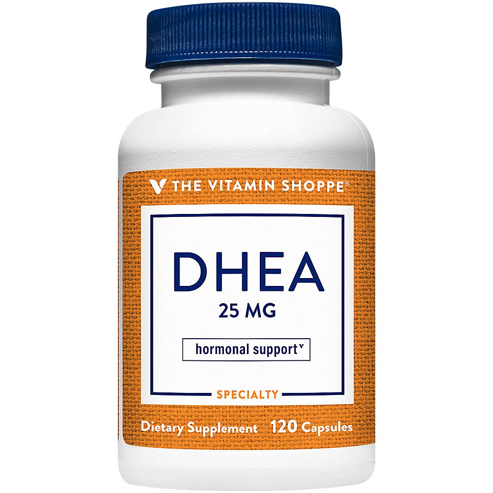 Vitamin Shoppe DHEA 25MG, Hormonal og sund aldring støtte til både mænd og kvinder, én gang dagligt (120 kapsler)