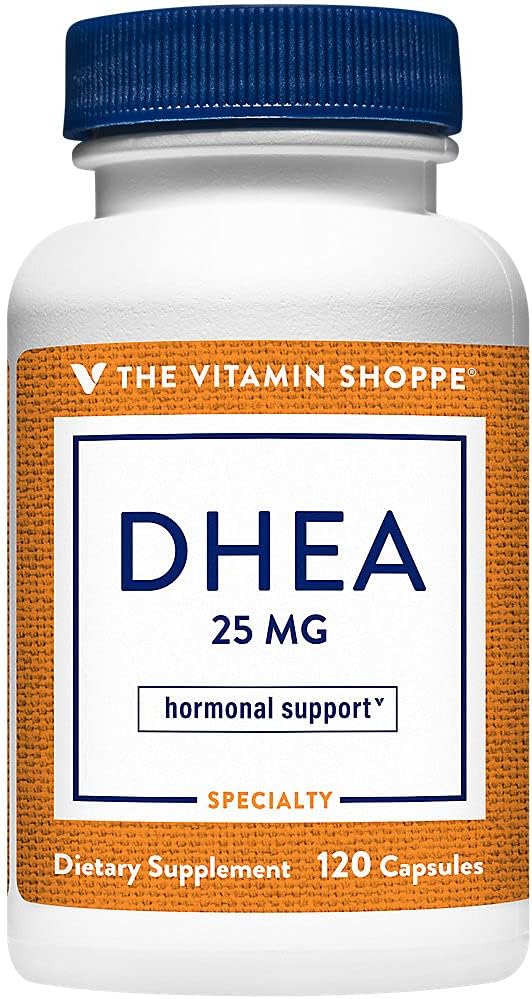 Vitamin Shoppe DHEA 25MG, Hormonal og sund aldring støtte til både mænd og kvinder, én gang dagligt (120 kapsler)