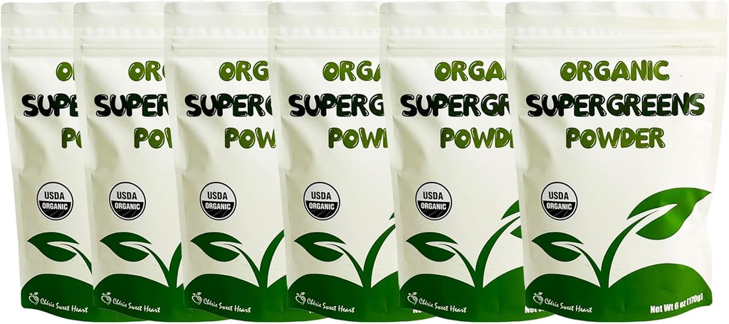 Cherie Sweet Heart Supergreens Powder - Green Superfood - Organic Green Powder Super Green - Smoothie Powder - Superfood Powder - Poweded Green - 2.25LB Super Green Powder - 204 Serveringer