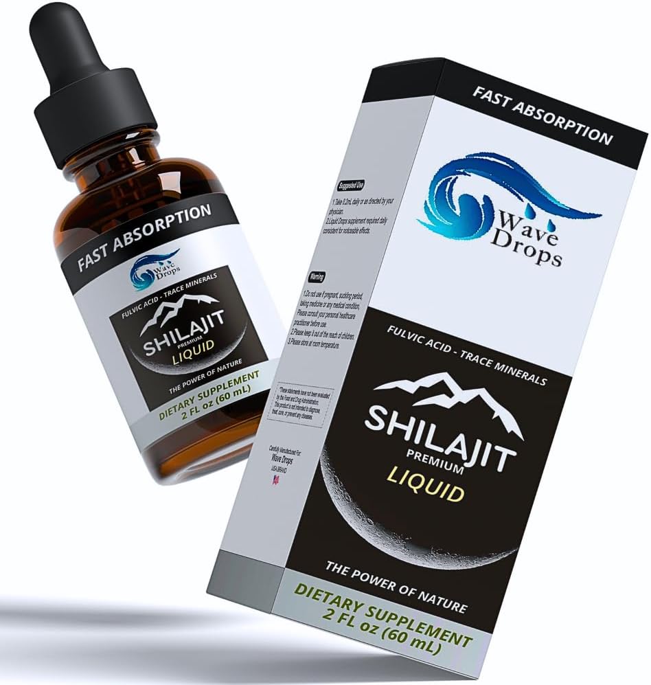 Pure Shilajit Resin Liquid | High Potency,Authentic,Natural | for Detox Cleanse Immune Support Brain Booster and Energy | Contains Fulvic Acid Trace Minerals | 2 Fl Oz