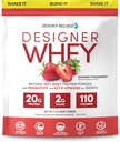 Designer Wellness, Designer Whey, Natural Whey Protein Powder med Probiotika, Fiber, og Key B- Vitaminer til energi, Gluten- fri, Sommer Strawberry, 2 LB