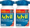 Advil Pain Reliever og Fever Reducer, Pain Relief Medicin med Ibuprofen 200mg for fælles smerte, muskelache og mindre arthritis Smerte Relief - 200 overtrukne tabletter med let åben arthritis Cap