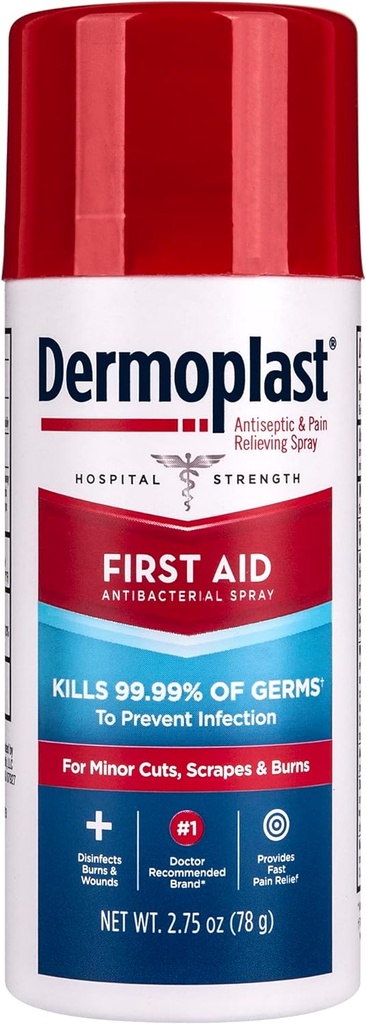 Dermoplast førstehjælpsspray, Analysetikum & Antiseptisk Spray til Mindre Cuts, Scrapes and Burns, 2.75 Ounce (Packaging May Vary)